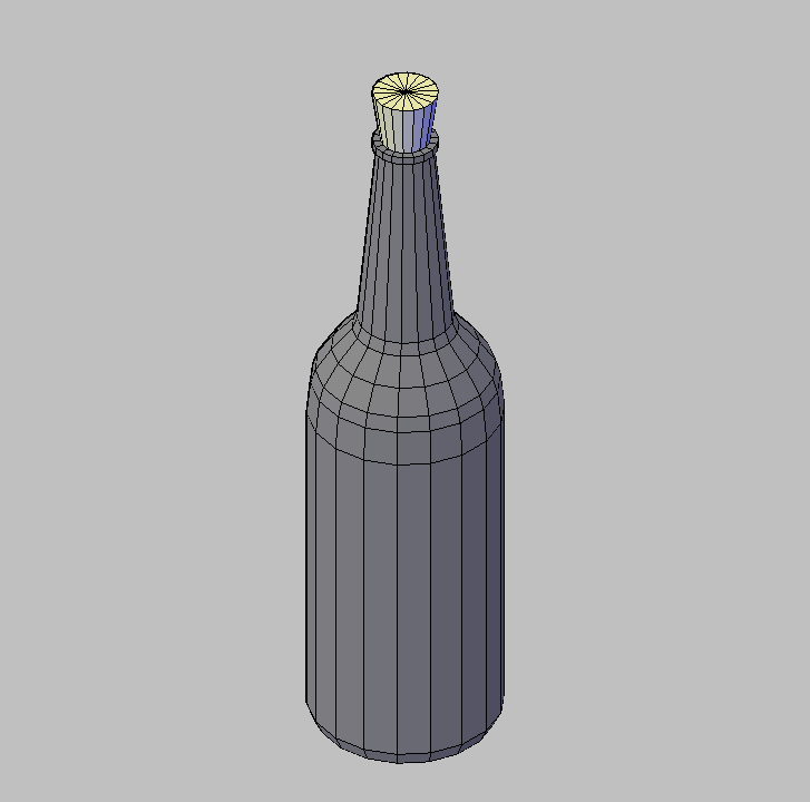 Bloque Autocad Vista de Botella en 3D